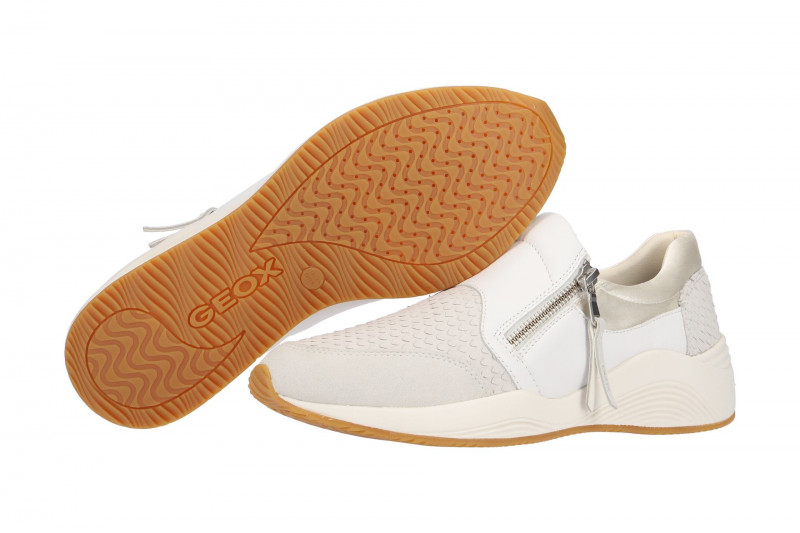 Geox Schuhe Slipper Omaya weiß grau