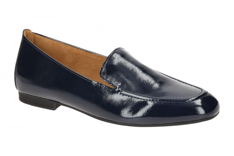 Gabor Schuhe Slipper blau Lack Mokassin 45.214.96