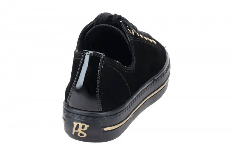 Paul Green Sneaker Schuhe schwarz Samt Lack 4977