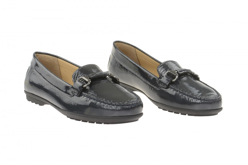 Geox Respira Elidia B Damen Slippers in dunkelblau Lackleder