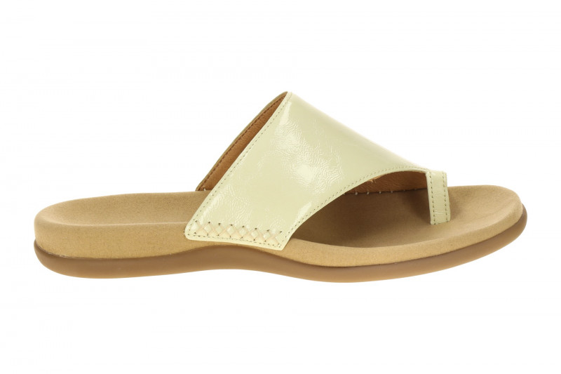 Gabor Zehentrenner Pantolette vanilla gelb Lack 83.700.93