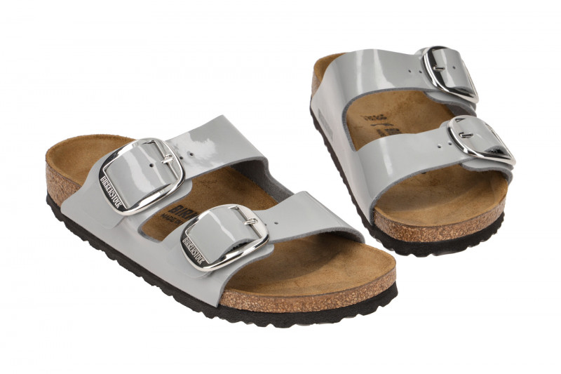 Birkenstock Arizona Big Buckle Pantolette grau Lack 1021365