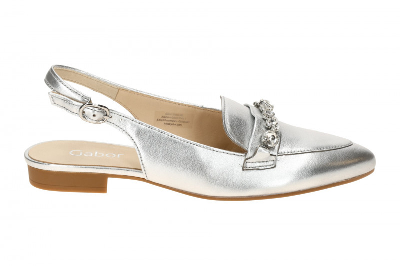 Gabor Sling Pumps silber grau metallic Kristall 61.531.61