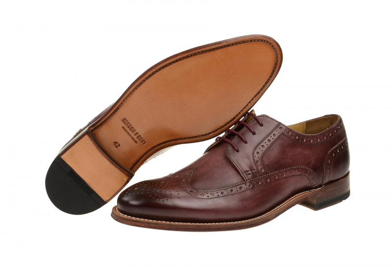 Gordon & Bros Schuhe Fabian rot bordo Rahmengenäht 5093-C