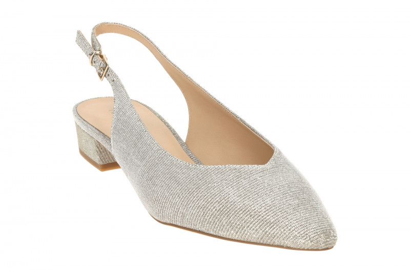 Peter Kaiser Sling Pumps grau sand Glitzer 79442