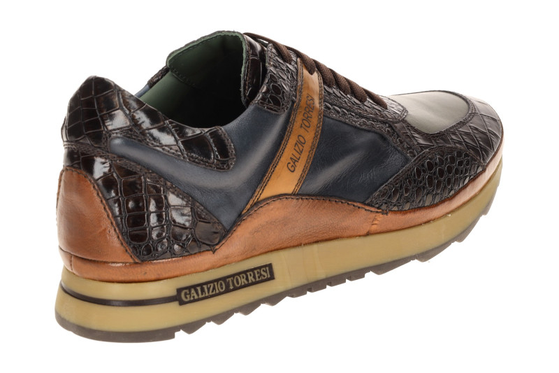 Galizio Torresi Schuhe blau braun Kroko 415128A