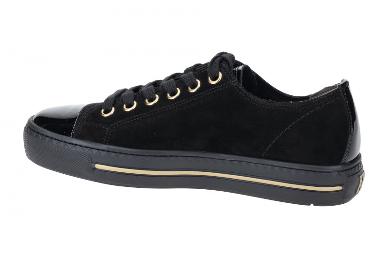 Paul Green Sneaker Schuhe schwarz Samt Lack 4977