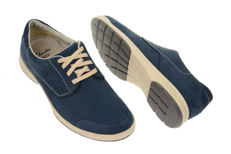 Clarks Stafford Plan Schuhe blau Nubuck