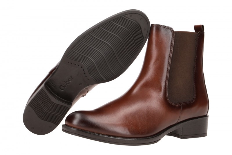 Gabor Stiefelette sattel braun Glattleder 31.600.24