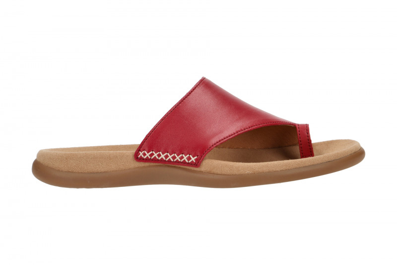 Gabor Pantolette rot Nappa Zehentrenner