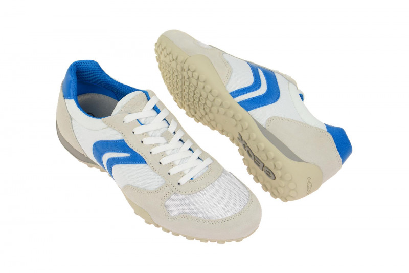 Geox Respira Snake C Sneakers in weiß blau Herren Schnürschuhe