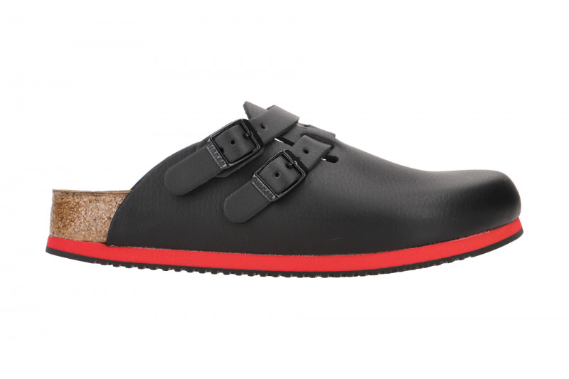 Birkenstock Kay Pantolette Clogs schwarz rot Schmal-Weit 582636