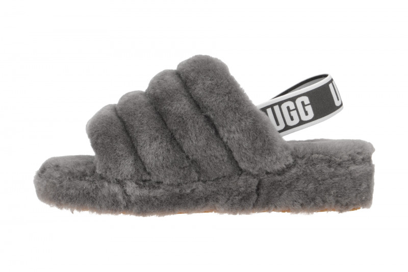 UGG Fluff Yeah Slide Hausschuhe grau charcoal