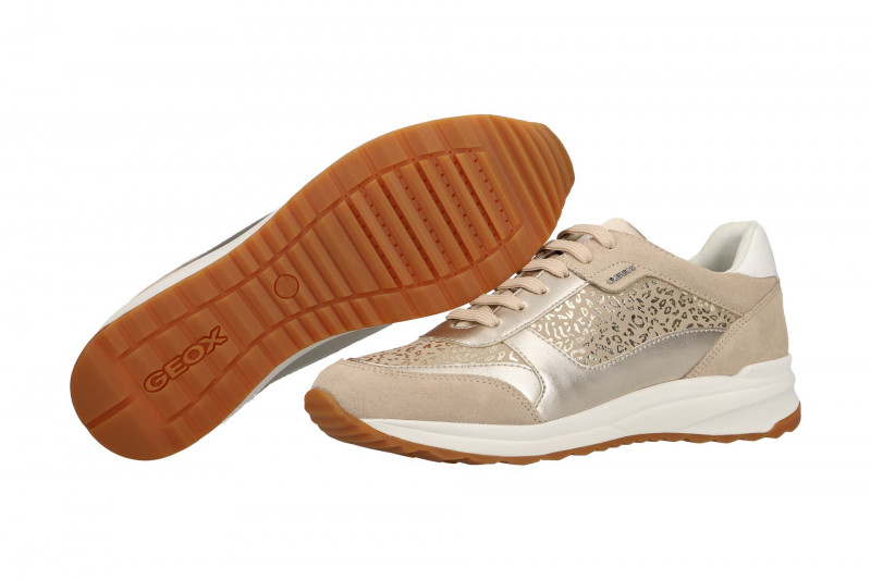 Geox Airell Schuhe beige gold Leo D642SC 0DC22 C6738
