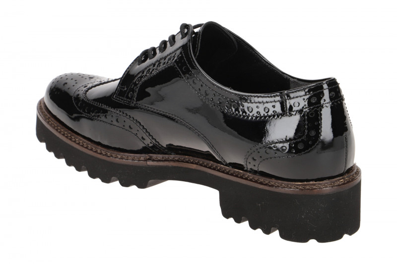 Gabor Fashion Schuhe schwarz Lack Full Brogue 05.244.97