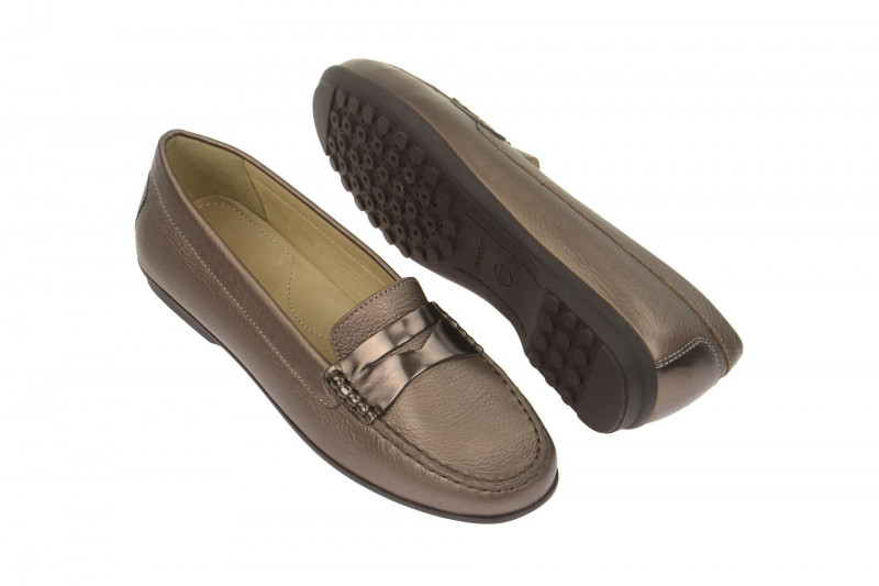 Geox Elidia Mokassin grau metallic Gr 38