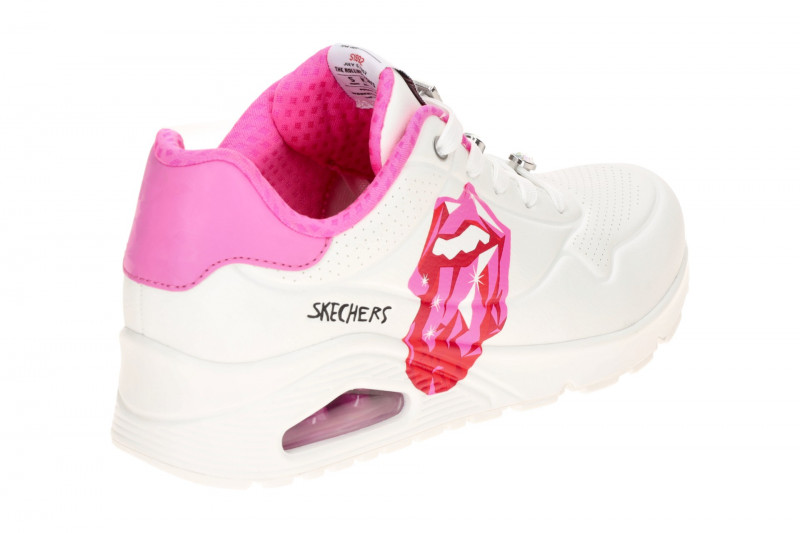 Skechers Uno Schuhe weiß pink Rolling Stones 190004