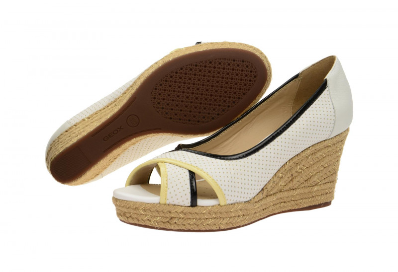 Geox Keil Plateau Pumps weiß