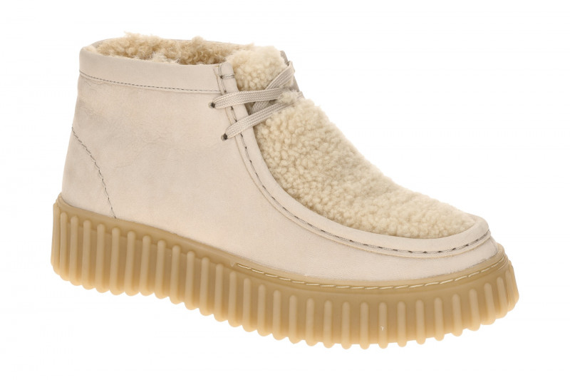 Clarks Torhill Moss Schuhe Mokassin beige Fell 26182914