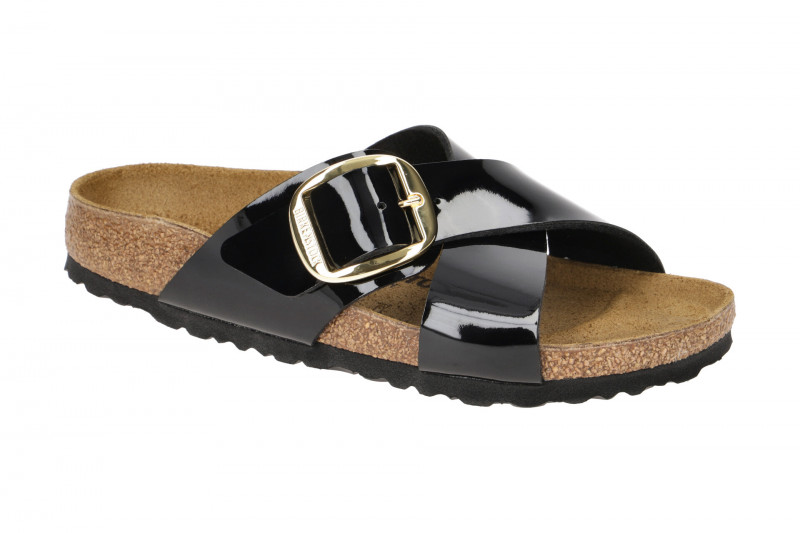 Birkenstock Siena Big Buckle Pantolette schwarz Lack 1021296