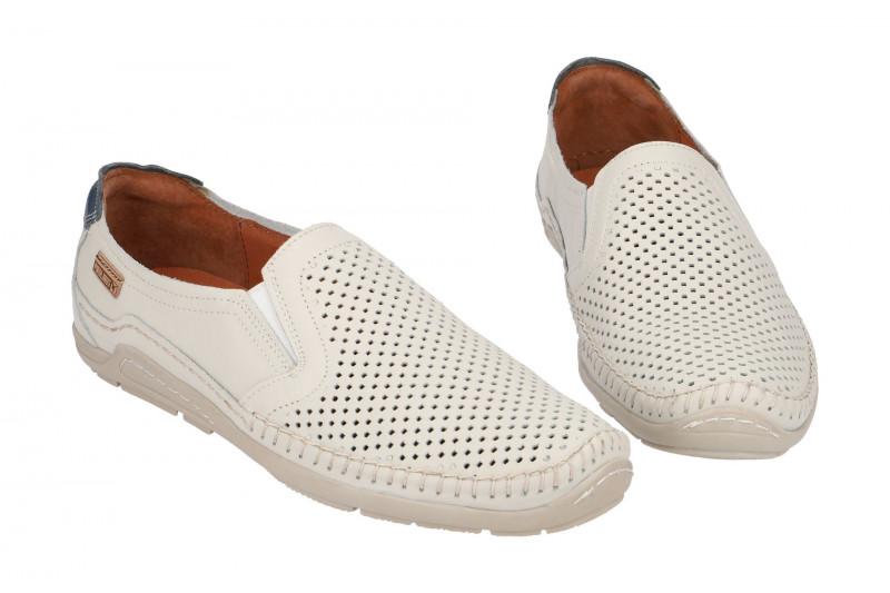 Pikolinos Azores Schuhe Slipper weiß gelocht 06H-3126