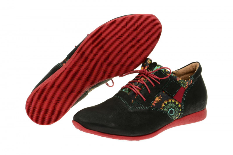 Think Aloa Schuhe schwarz rot Sneakers 5-85094-03