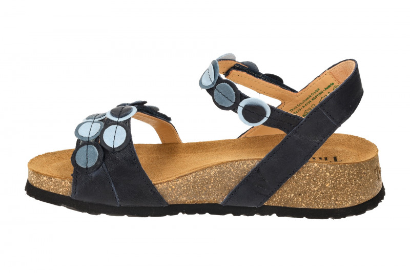 Think Koak Sandale blau Leder Punkte 322