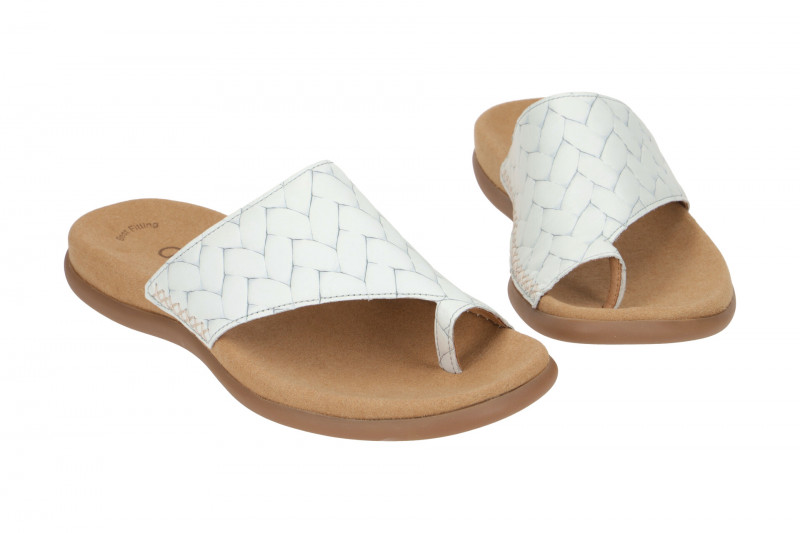 Gabor Zehentrenner Pantolette hellgrau braid 83.700.46