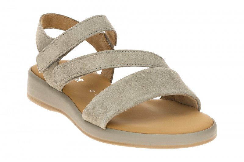 Gabor Klett Sandale schilf grün Velour 82.733.11