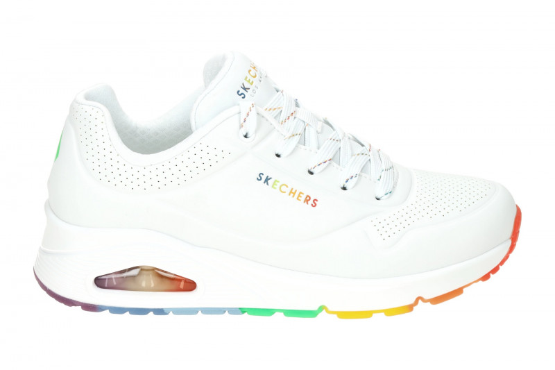 Skechers Uno Schuhe weiß Regenbogen Vegan 155133