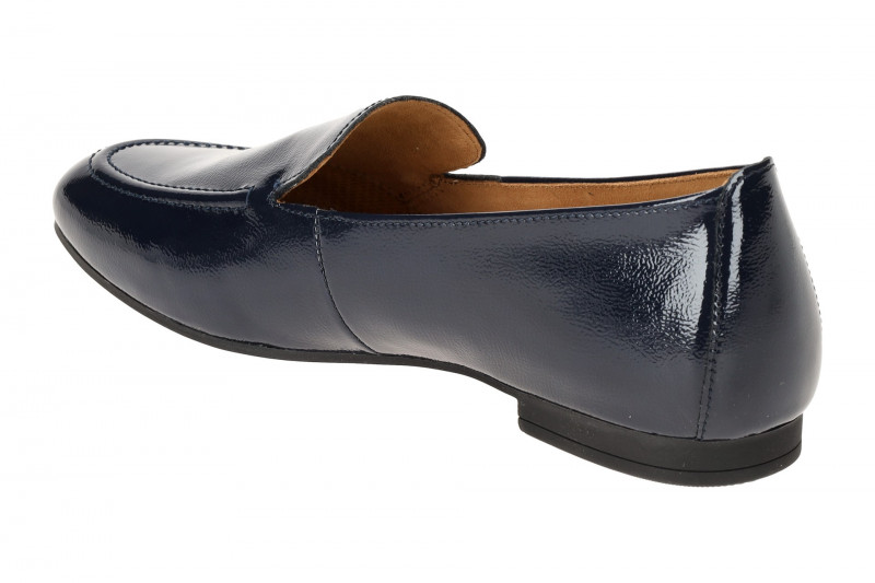 Gabor Schuhe Slipper blau Lack Mokassin 45.214.96