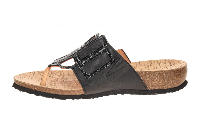 Think Julia Pantolette Zehentrenner schwarz Lack Viereck 1136