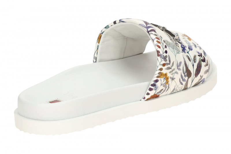 Högl Kiki Pantolette weiß bunte Blumen 0859