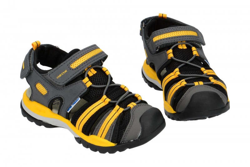 Geox Kinder Sandale grau gelb Wassertauglich