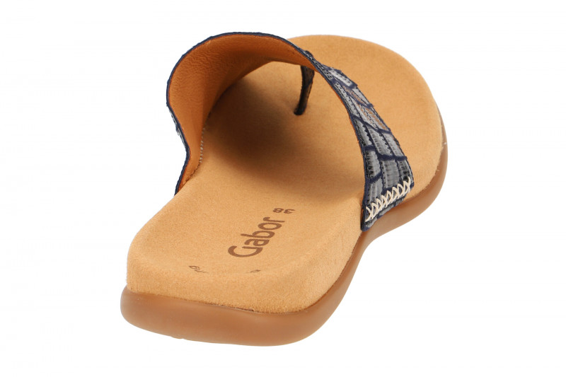 Gabor Zehentrenner Pantolette blau Lack