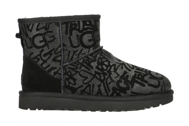 UGG Stiefel schwarz Classic Mini Sparkle Graffiti