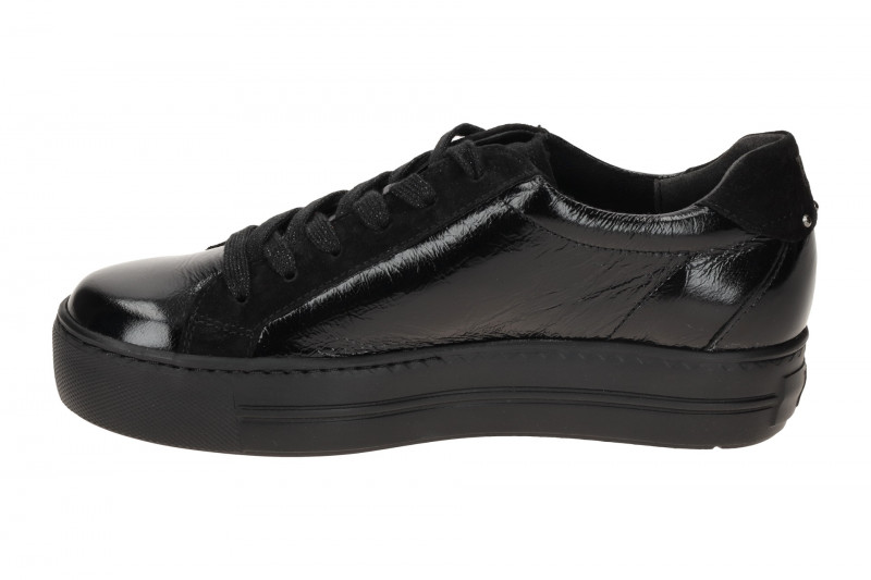 Paul Green Sneaker Schuhe schwarz Lack Glitter 5430