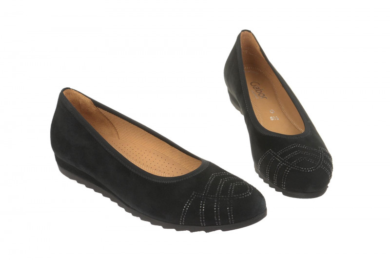Gabor Florenz Slipper schwarz Samt 42.683.47