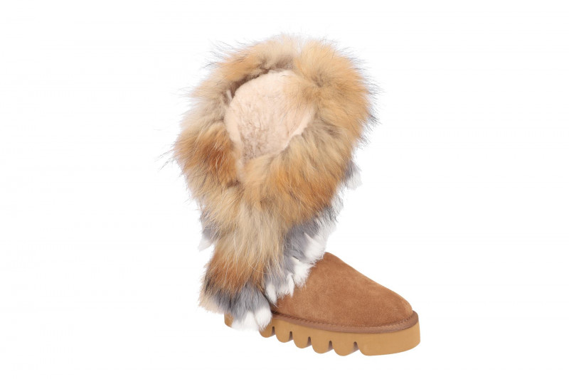 Oog Stiefel braun Indianer Lammfell