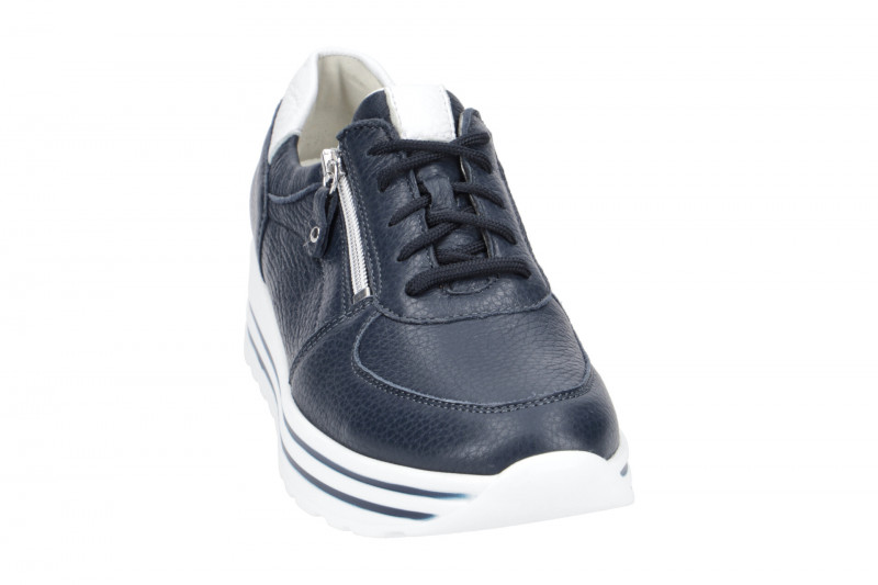 Waldläufer Lana Plateau Schuhe blau weiß H-Weite 758009