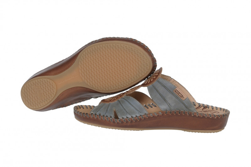 Pikolinos Vallerta Pantolette blau braun 655-9468