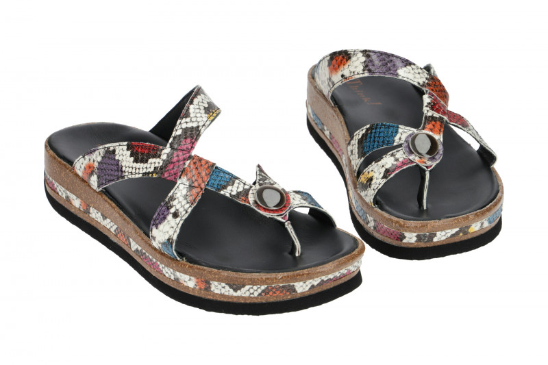 Think Zega Pantolette bunt Zehentrenner