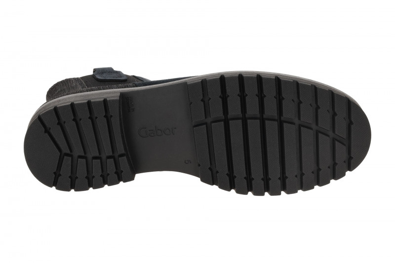 Gabor Stiefelette blau Velour H-Weite 72.720.46