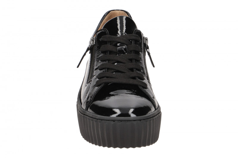 Gabor Schuhe Plateau Sneakers schwarz Lack 73.200.97