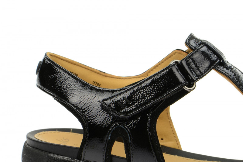 Clarks Un Voshell Sandale schwarz Lack