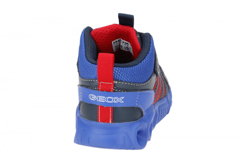 Geox Wroom Kinder Schuhe blau rot Blinker J26GAA
