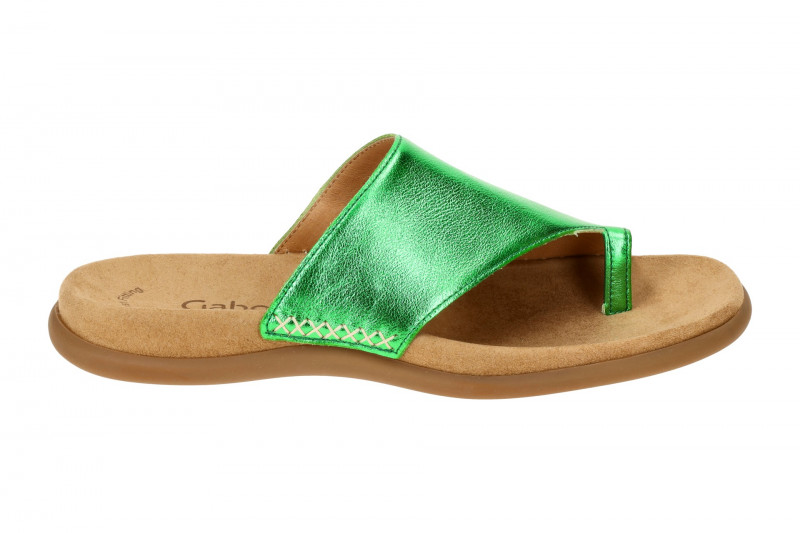 Gabor Pantolette grün metallic Zehentrenner 43.700.79