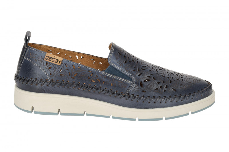 Pikolinos Tenerife Slipper Schuhe blau gelocht W8D-3896