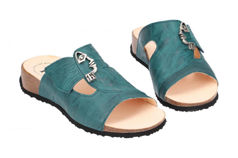 Think Mizzi Pantolette türkis blau Klett 3-83351-87