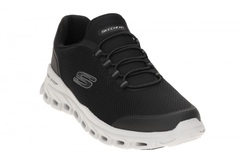 Skechers Glide Step Slipper Schuhe schwarz grau Herren 233016